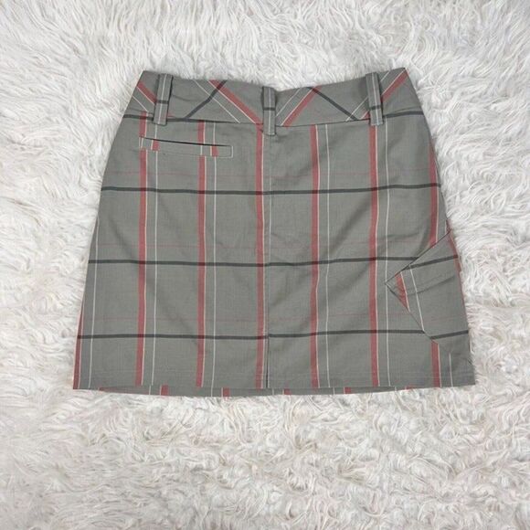 Smartwool NWOT Merino Wool Blend Tan & Pink Plaid Mini Skirt Sporty Golf Size 6 - Picture 2 of 12